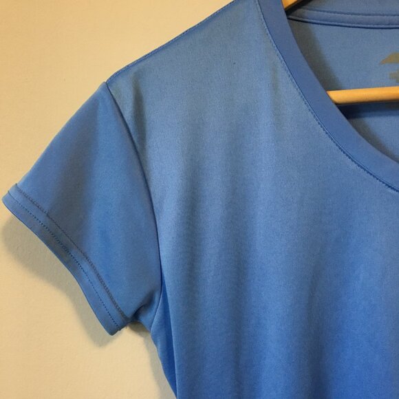 Retro Avia Slinky Sealish Sky Blue V-Neck Workout Tee - Picture 3 of 16